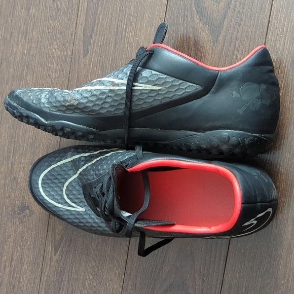 Rare Nike Hypervenom Phelon Turf 599846-016 Black Crimson Soccer Shoes. - Picture 4 of 12